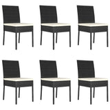 7 Piece Garden Dining Set Poly Rattan Black