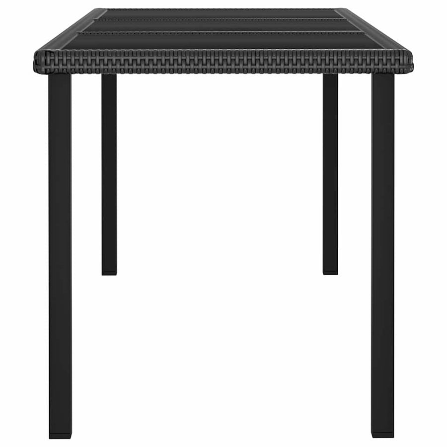 9 Piece Garden Dining Set Poly Rattan Black