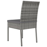 3 Piece Garden Dining Set Poly Rattan Grey - Extra Image