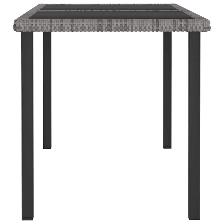 5 Piece Garden Dining Set Poly Rattan Grey