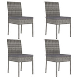 5 Piece Garden Dining Set Poly Rattan Grey