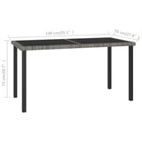 5 Piece Garden Dining Set Poly Rattan Grey - Extra Image