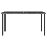 7 Piece Garden Dining Set Poly Rattan Grey - Top-Down View