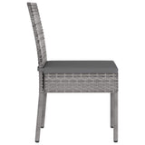 7 Piece Garden Dining Set Poly Rattan Grey - Low Angle