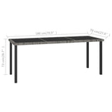 7 Piece Garden Dining Set Poly Rattan Grey - Extra Image