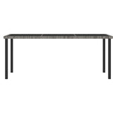 9 Piece Garden Dining Set Poly Rattan Grey - Top-Down View