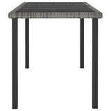 9 Piece Garden Dining Set Poly Rattan Grey - 45-Degree Angle