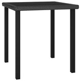 5 Piece Garden Dining Set Poly Rattan Black - Side View