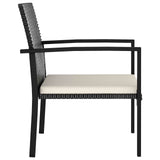 5 Piece Garden Dining Set Poly Rattan Black - Close-Up Angle