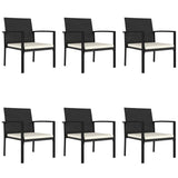 7 Piece Garden Dining Set Poly Rattan Black