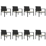 9 Piece Garden Dining Set Poly Rattan Black - Close-Up Angle