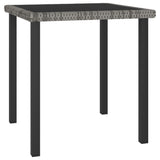 5 Piece Garden Dining Set Poly Rattan Grey - Side View