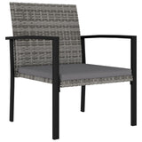 5 Piece Garden Dining Set Poly Rattan Grey - Close-Up Angle
