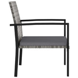 5 Piece Garden Dining Set Poly Rattan Grey - Low Angle