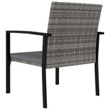 5 Piece Garden Dining Set Poly Rattan Grey - Extra Image
