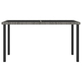 5 Piece Garden Dining Set Poly Rattan Grey - Top-Down View