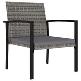 5 Piece Garden Dining Set Poly Rattan Grey - Low Angle