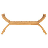 Garden Bench 126 cm Solid Teak Wood - Front View