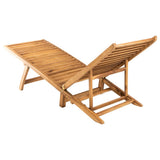 Sun Lounger Solid Teak Wood - Top-Down View