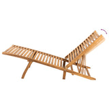 Sun Lounger Solid Teak Wood - 45-Degree Angle