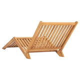 Sun Lounger Solid Teak Wood - Side View