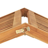 Sun Lounger Solid Teak Wood - Rear View