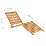 Sun Lounger Solid Teak Wood - Low Angle