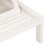 Sun Lounger with Cushion Plastic White - Close-Up Angle