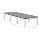 Sun Lounger with Cushion Plastic White - Extra Image