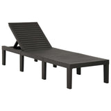 Sun Lounger with Cushion Plastic Anthracite - Front View