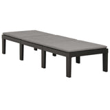 Sun Lounger with Cushion Plastic Anthracite - Side View