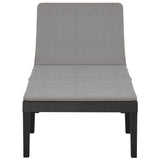 Sun Lounger with Cushion Plastic Anthracite