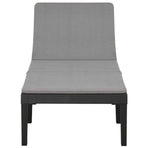 Sun Lounger with Cushion Plastic Anthracite