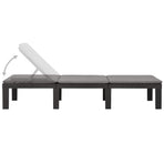Sun Lounger with Cushion Plastic Anthracite