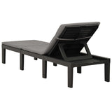 Sun Lounger with Cushion Plastic Anthracite - Rear View