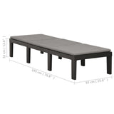 Sun Lounger with Cushion Plastic Anthracite - Extra Image