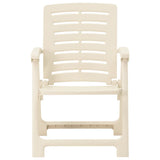 3 Piece Folding Bistro Set Plastic White - Top-Down View