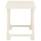 3 Piece Folding Bistro Set Plastic White - Close-Up Angle