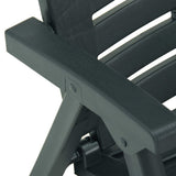 3 Piece Folding Bistro Set Plastic Green - Extra Image