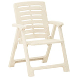 Garden Chairs 2 pcs Plastic White - Front View