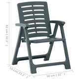 Garden Chairs 2 pcs Plastic Green - Extra Image