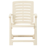 Garden Chairs 4 pcs Plastic White - Side View