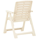 Garden Chairs 4 pcs Plastic White - 45-Degree Angle