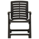 Garden Chairs 4 pcs Plastic Anthracite - Side View