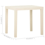 Garden Table White 79x65x72 cm Plastic - 45-Degree Angle