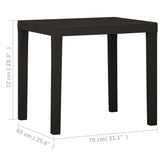 Garden Table Anthracite 79x65x72 cm Plastic - 45-Degree Angle