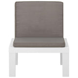 Garden Lounge Chair with Cushion Plastic White - Front View