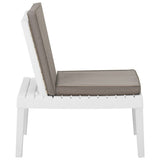 Garden Lounge Chair with Cushion Plastic White - Side View