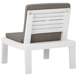 Garden Lounge Chair with Cushion Plastic White - Top-Down View