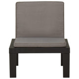 Garden Lounge Chair with Cushion Plastic Grey - Front View